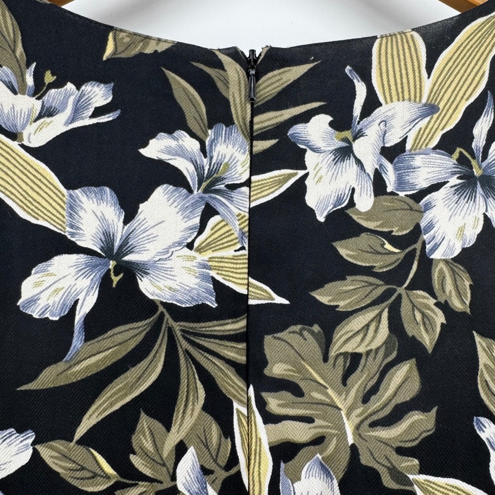 Tommy Bahama Women 100% Silk Floral Maxi Dress Black Green Tropical Sz 12 Resort - Picture 8 of 10